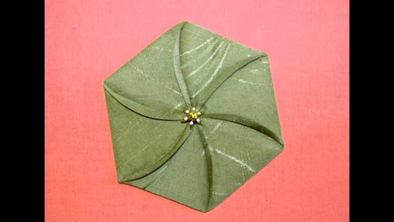 Цветы своими руками  оригами из ткани - схема оригами Бутон цветка.