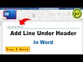 How to Add Line Under Header In Word |Add Line Under Header In Microsoft Word | Line Under Header