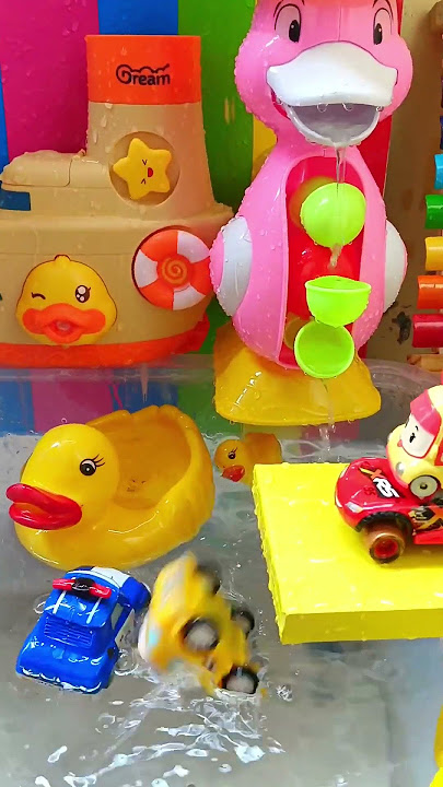 Tayo Waterwheel Bath #toys #tayo #waterfall #duck #cocomelon