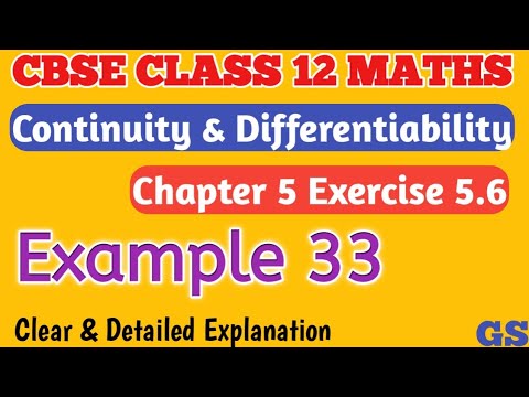 Chapter 5 - Example 33.- Continuity & Differentiability - CBSE Class 12th Maths in Tamil #gsfamily