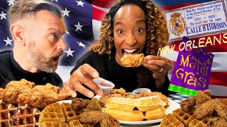 Brits Try Chicken And Waffles For The First Time In New Orleans USA