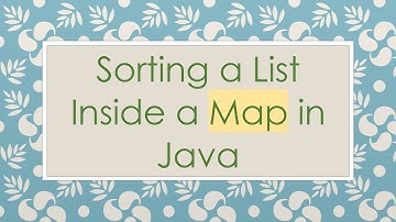 Sorting a List Inside a Map in Java