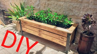 صنع حوض نباتات مودرن  من طبليات الخشب diy plantrbox