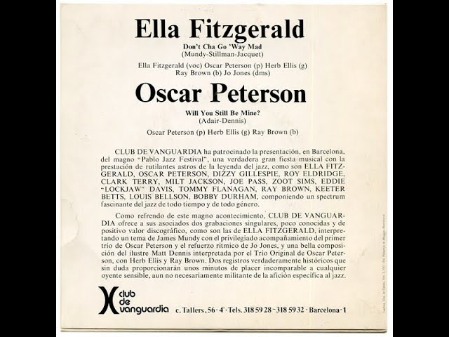 LIVE PROMO SINGLE 7" Ella Fitzgerald & Oscar Peterson Vinyl HQ Sound Full Album