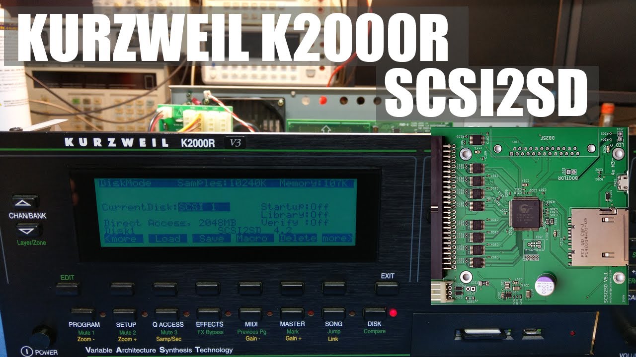 Kurzweil K2000R - Part 4 Adding a SCSI2SD Drive Emulator - YouTube