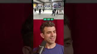 Mrs. Normand really guarding that goal!