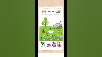 Brain Test Level 397 Walkthrough Solution How many spiders are there?
