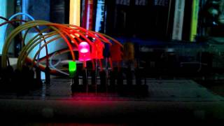 Shift register plus inverter and few LEDs