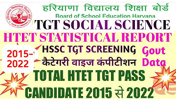 HTET TGT SOCIAL SCIENCE 2015-22TOTAL PASS CANDIDATE/HSSC SCREENING COMPITITION2023@neweducationguide