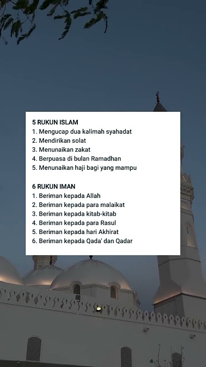 5 rukun islam dan 6 rukun iman #shorts #pengingatdiri #islam