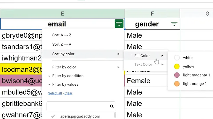 Google Sheets - Sort and Filter by Color