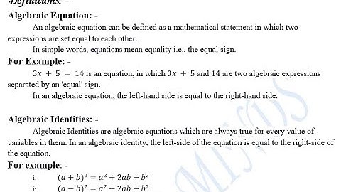 Class 7th Mathematics Chapter 9 Exercise 9 Definitions + Q# 1 (New Countdown Second Edition)