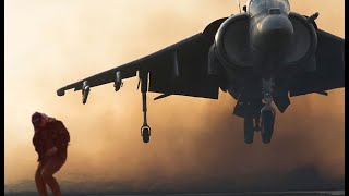 AV-8B Harrier Pilot Lands on Incredibly Narrow 2-Lane Road.  Amazing Skills!!  VERY CLOSE!