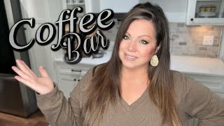 Coffee Bar And Open Shelf Styling | Decorate With Me