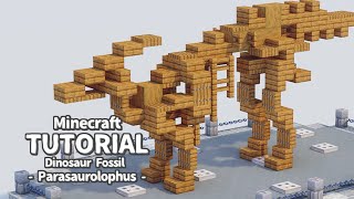 How to build a Parasaurolophus Fossil Specimen in Minecraft 🦴 (Realistic Tutorial)