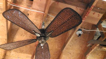 Fanimation Louvre Ceiling Fan in pewter finish with woven bamboo blades