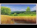 How to paint crops field with acrylic colour | easy scenery for beginner's | Nature Art Tutorial