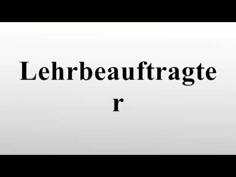 Video: Ist der Lehrbeauftragte ein Professor?