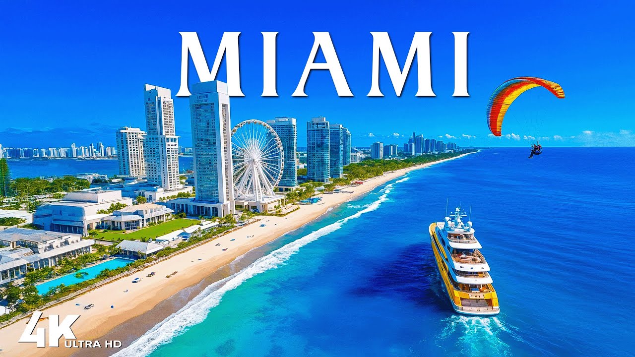 4K Miami 2026 🇺🇸 Beachfront Skyline & Tropical Coastlines Aerial Views Deep House Chill Music
