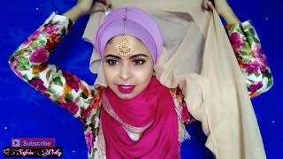 Highly Requested Glowy Eyes Full Face Makeup Tutorial With HIjab Style BY Safrin Prity screenshot 3