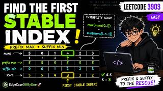 Daily LeetCode Problem 3903 | Find the First Stable Index | Prefix + Suffix Min/Max | 04/09/26