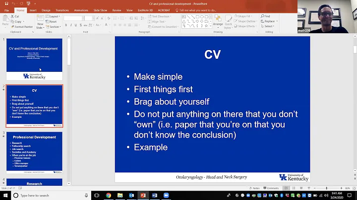 Developing and Building your CV - Dr. Mark Fritz