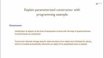 Parameterized Constructor in C++