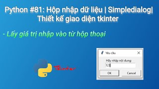 Python #81: simpledialog tkinter| tkinter interface design