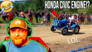 NASCAR Fan Reacts to Tractor Hill climb | 🚜 Hill challenge