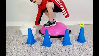 Bosu Cone Tennis Ball Placement