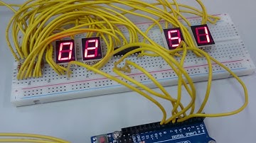 Arduino透過1組7447控制4個七段顯示器