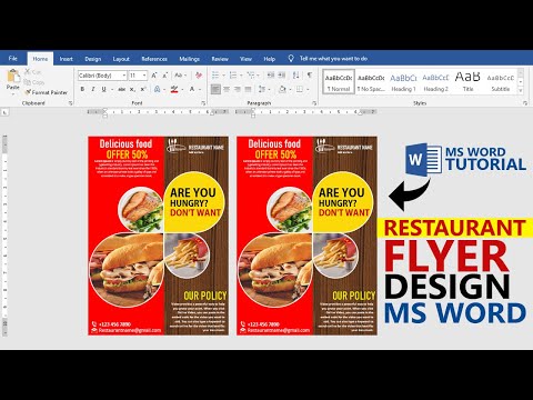 Microsoft Wordチュートリアルでレストランのチラシデザインを作成する方法！