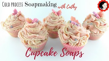 Soap Cupcake Cold Process Soap Making| DIY Swirled Cupcake Soap How to Tutorial for Beginners - 087