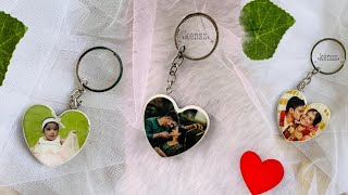 handmade heart shape photo keychain tutorial #resinforbeginners #resinart