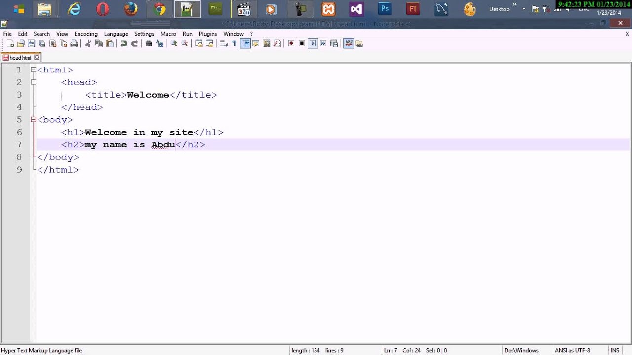 3- header in HTML - YouTube