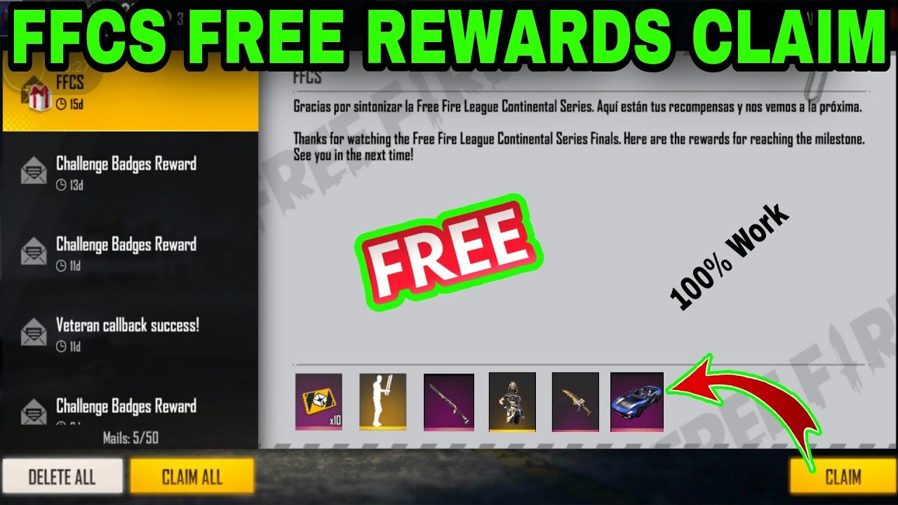 How To Get FFCS Free Rewards Claim // Car Skin, Legendary Gun Skin, Garena Free Fire // Store Gaming