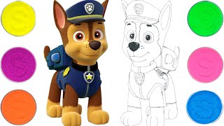 Sand painting Chase from PAW Patrol for kids and toddlers