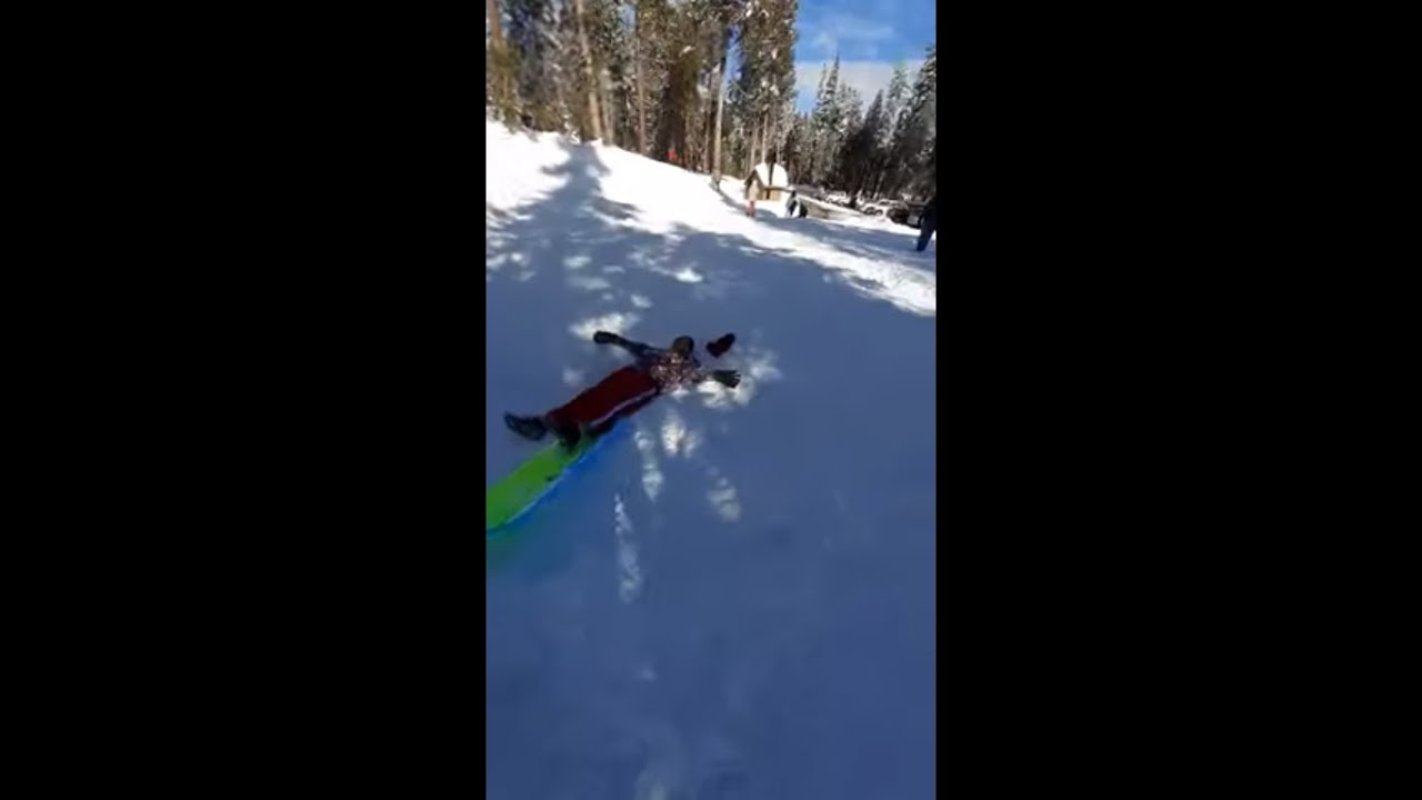 Woman Spins Downhill On A Sled Till She Falls Off YouTube