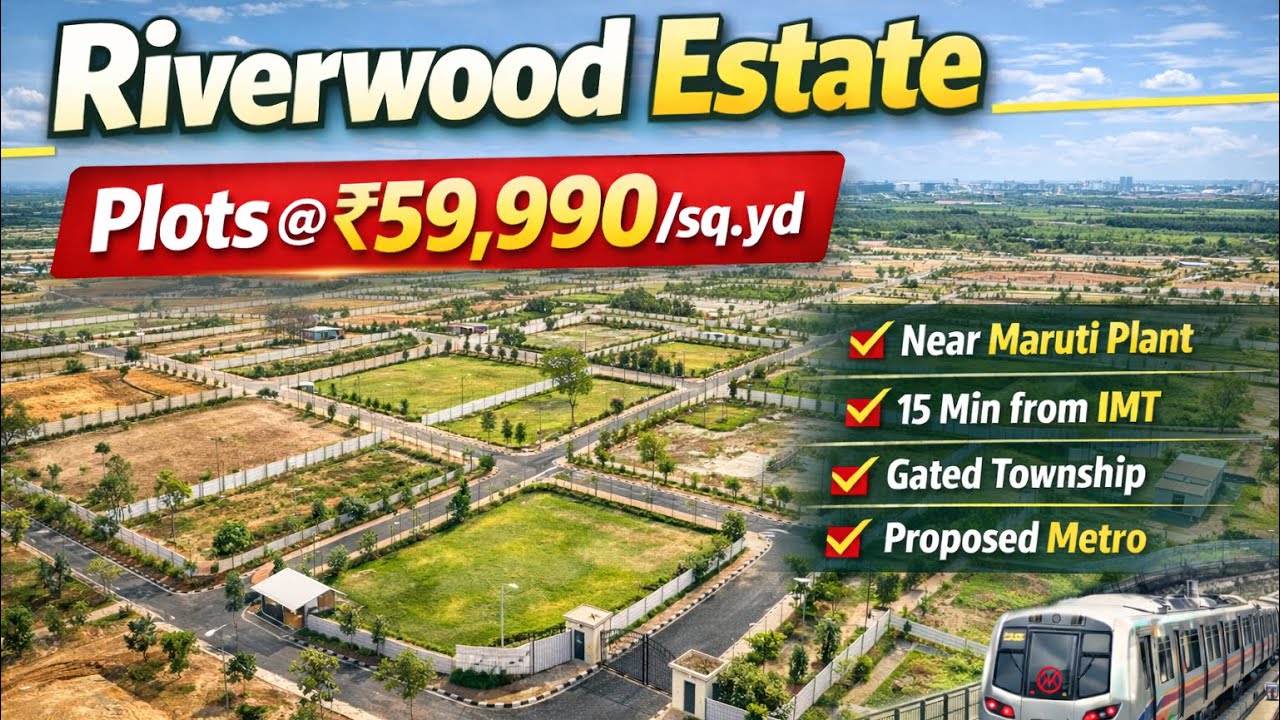 59,990/sq.yd Plots in Kharkhoda | Riverwood Estate Near Global City & Maruti Plant | #sonipat #plot 