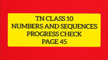 TN Samacheer 10 Maths New Syllabus Numbers & Sequences Progress Check pg 45