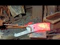 Most interesting very big  meat cleaver  knife forging process