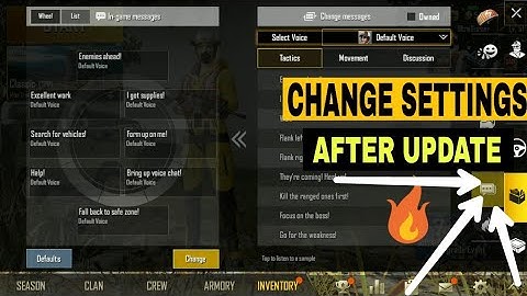 Quick Chat Settings In PUBG Mobile || Change Settings After Update During Season 7