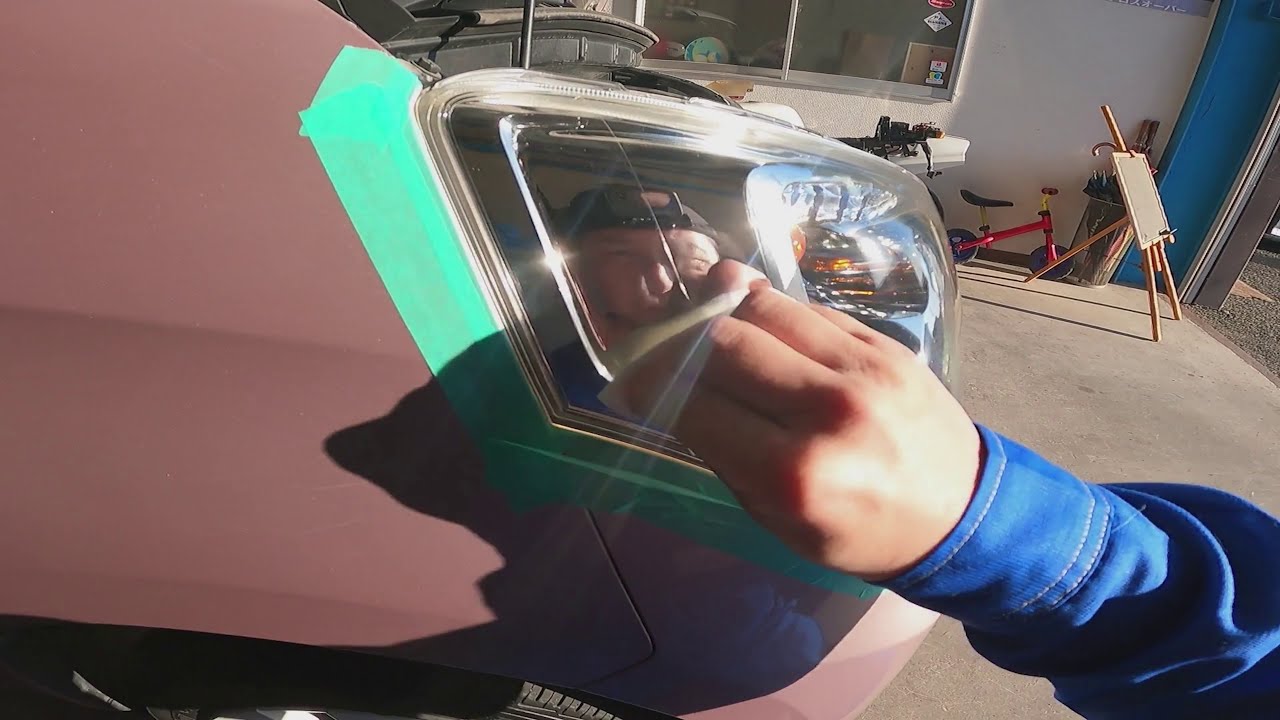 スペーシア】【MK32S】ヘッドライト黄ばみ取り・コーティング【自動車