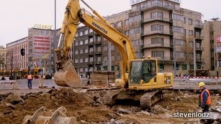 Baggerarbeiten - Bagger, Bulldozer - Lader  - Entwicklung von Lodz Polen