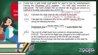 Grade 11 Maths Lit 12 May 2020 Calculating Bank Charges - Youtube
