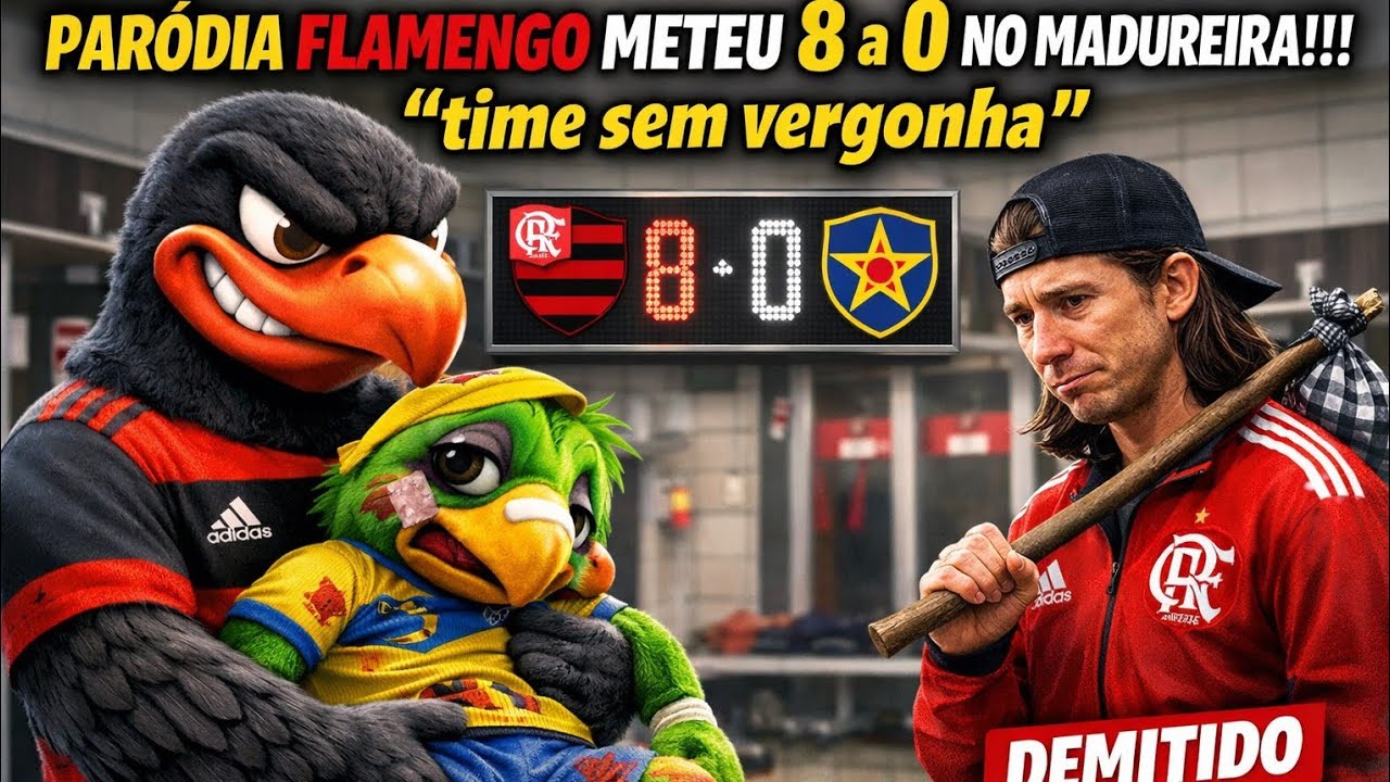 Paródia Madureira 0x8 Flamengo🔴⚫️TIME SEM VERGONHA!FILIPE LUÍS DEMITIDO!MENGÃO NA FINAL🏆