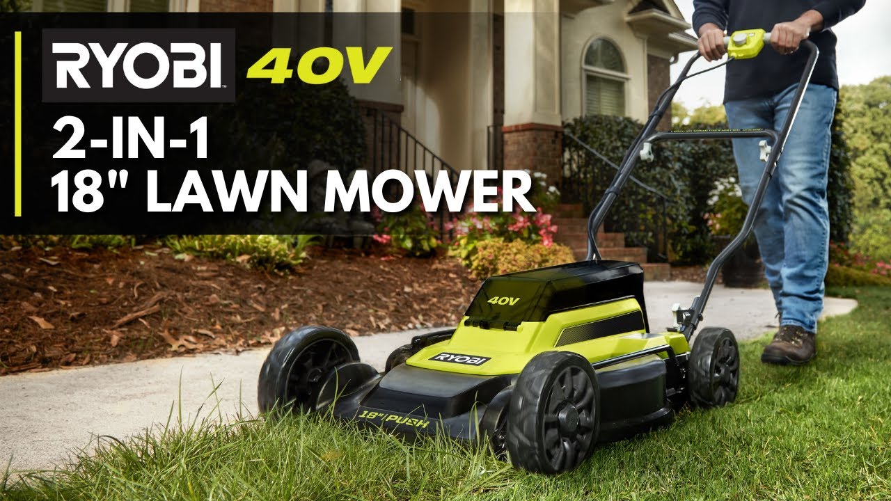 2-IN-1 LAWN MOWER!  RYOBI 18 40V Push Lawn Mower 