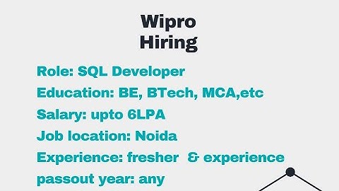 Wipro Hiring: SQL Developer Opportunity