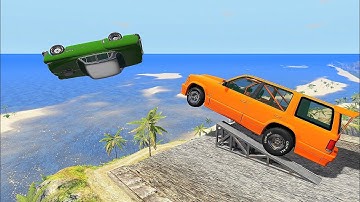 High Speed Flip Ramp Crashes (Jumps In Water) - BeamNG Drive Vehicles High Speed Jumps In Water