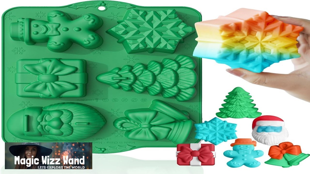 HKNMTT Large Christmas Silicone Molds for Baking Cake Muffins Oven Safe Freezing